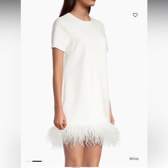 NEW Likely Marullo Feather Hem White Shirt mini Dress sz 8 - Picture 2 of 8